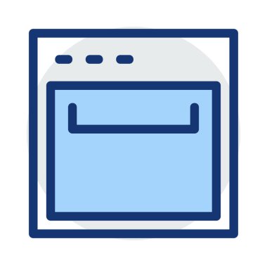 Fırın düz simgesi, vektör, illüstrasyon