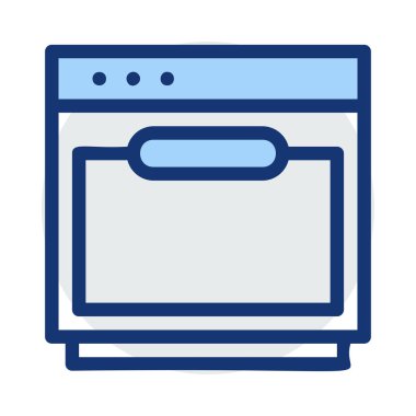 Fırın düz simgesi, vektör, illüstrasyon