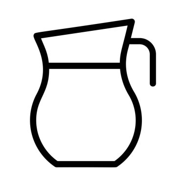 su sürahi düz simgesi, vektör, illüstrasyon