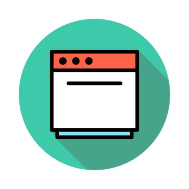 Fırın düz simgesi, vektör, illüstrasyon