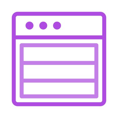 Fırın düz simgesi, vektör, illüstrasyon