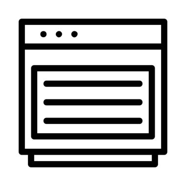 Fırın düz simgesi, vektör, illüstrasyon