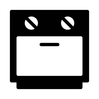 Fırın düz simgesi, vektör, illüstrasyon