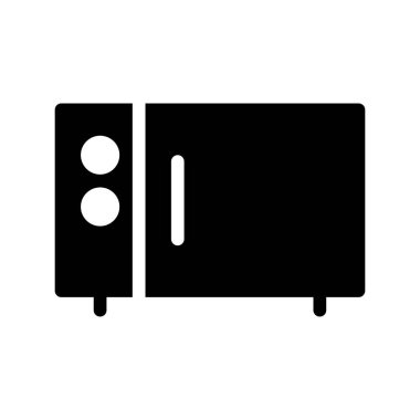 mikrodalga düz simgesi, vektör, illüstrasyon