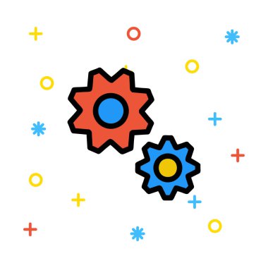 Web bağlantı renk simgesi. Vektör çizim