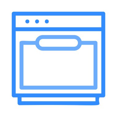 Fırın düz simgesi, vektör, illüstrasyon