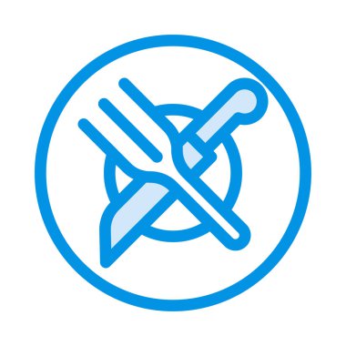 çatal bıçak düz plaka simgesi, vektör, illüstrasyon ile