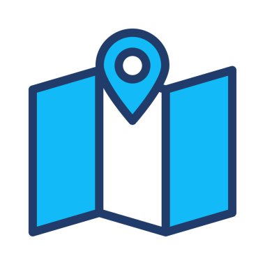 harita web simgesi vektör illüstrasyonu