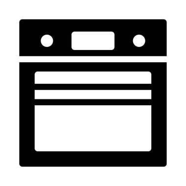 Fırın düz simgesi, vektör, illüstrasyon