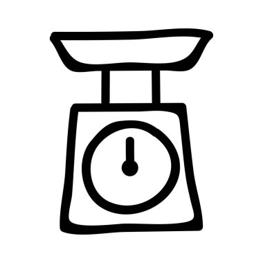 Mutfak terazi düz simgesi, vektör, illüstrasyon