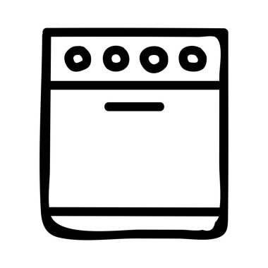 Fırın düz simgesi, vektör, illüstrasyon