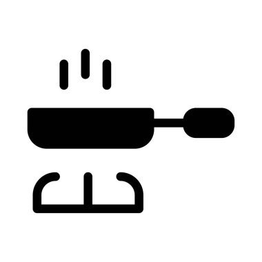 soba düz simgesi, vektör, illüstrasyon sıcak tava