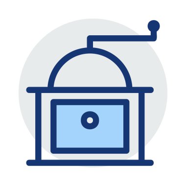 kahve değirmeni daire simgesi, vektör, illüstrasyon