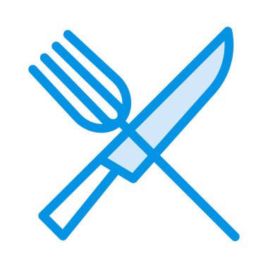 çatal bıçak düz simgesi, vektör, illüstrasyon