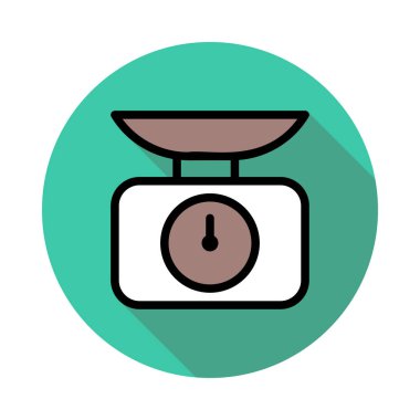 Mutfak terazi düz simgesi, vektör, illüstrasyon