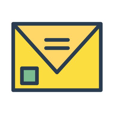 posta düz simgesi, vektör illüstrasyonu 