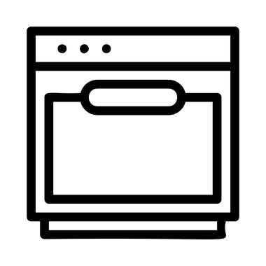 Fırın düz simgesi, vektör, illüstrasyon
