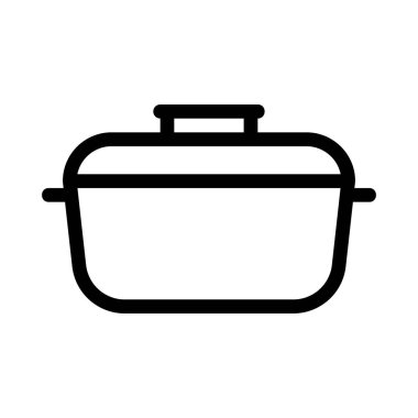 Tencere düz simgesi, vektör, illüstrasyon