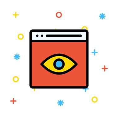 Web bağlantı renk simgesi. Vektör çizim