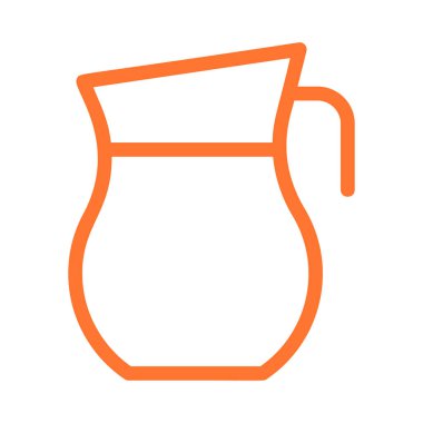 su sürahi düz simgesi, vektör, illüstrasyon