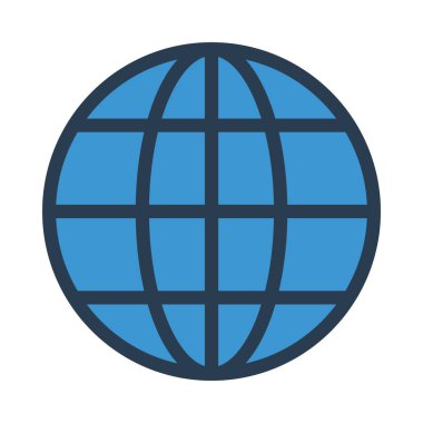 Dünya küre simgesi, sembol simge vektör çizim