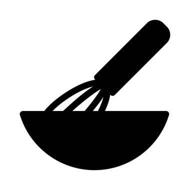 fırçalamak kase düz simgesi, vektör, illüstrasyon