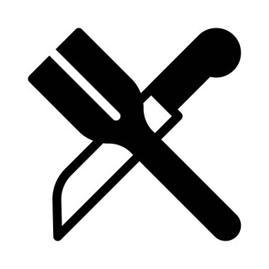 spatula ile bıçak düz simgesi, vektör, illüstrasyon