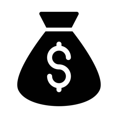 Doları çuval simge vektör çizim 