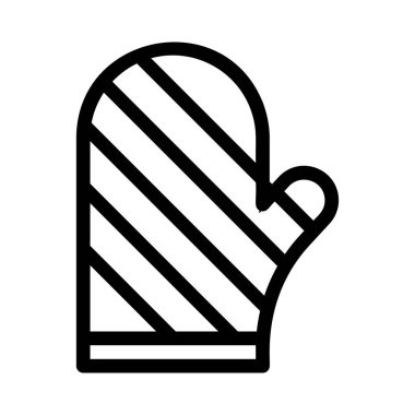 Noel Kış mitten düz simgesi beyaz arka plan, vektör, illüstrasyon izole