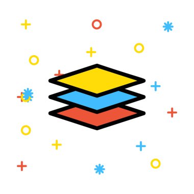 Web bağlantı renk simgesi. Vektör çizim