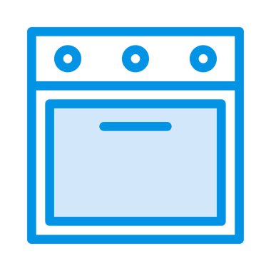 Fırın düz simgesi, vektör, illüstrasyon