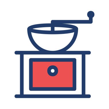 kahve değirmeni daire simgesi, vektör, illüstrasyon 