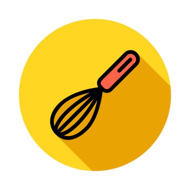 çırpma teli düz simgesi beyaz arka plan, vektör, illüstrasyon izole