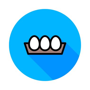 yumurta kase düz simgesi, vektör, illüstrasyon 