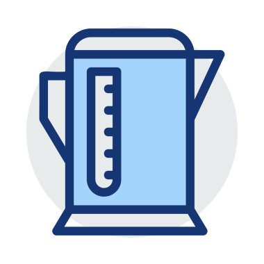 Elektrikli su ısıtıcısı düz simgesi, vektör, illüstrasyon 