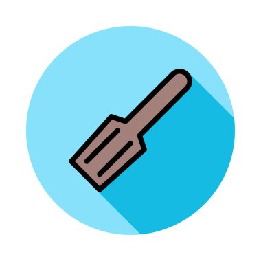 spatula düz simgesi, vektör, illüstrasyon 