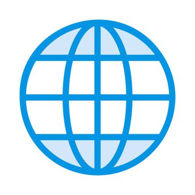 Dünya küre simgesi, sembol simge vektör çizim