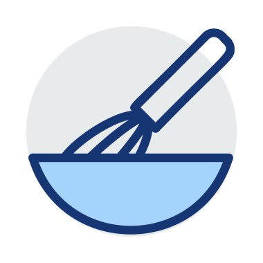 fırçalamak kase düz simgesi, vektör, illüstrasyon 