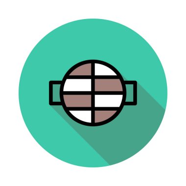 Barbekü ızgara düz simgesi, vektör, illüstrasyon 