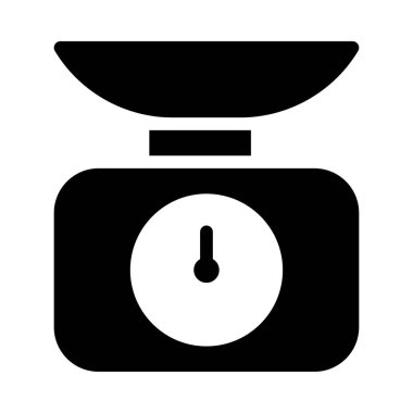 Mutfak terazi düz simgesi, vektör, illüstrasyon 