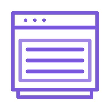 Fırın düz simgesi, vektör, illüstrasyon 