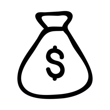 Doları çuval simge vektör çizim 