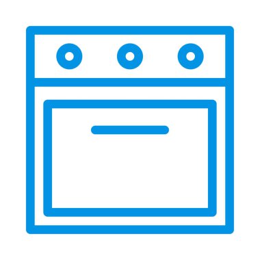 Fırın düz simgesi, vektör, illüstrasyon