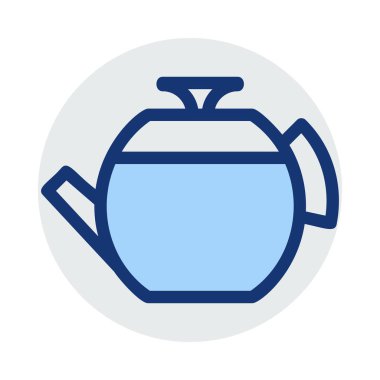 Çaydanlık düz simgesi, vektör, illüstrasyon