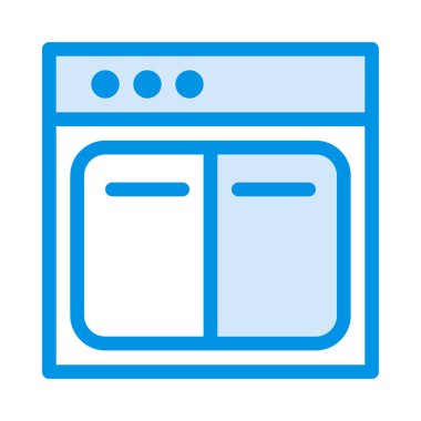 Fırın düz simgesi, vektör, illüstrasyon