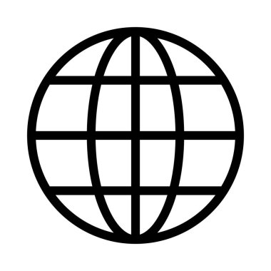 Dünya küre simgesi, sembol simge vektör çizim