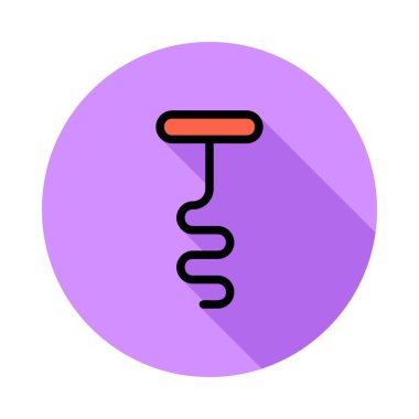 tirbuşon düz simgesi, vektör, illüstrasyon