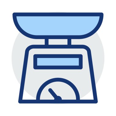 Mutfak terazi düz simgesi, vektör, illüstrasyon