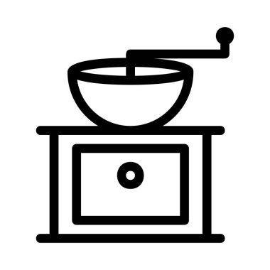 kahve değirmeni daire simgesi, vektör, illüstrasyon