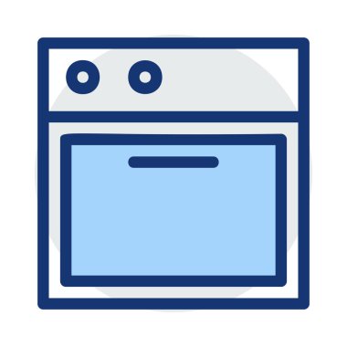 Fırın düz simgesi, vektör, illüstrasyon